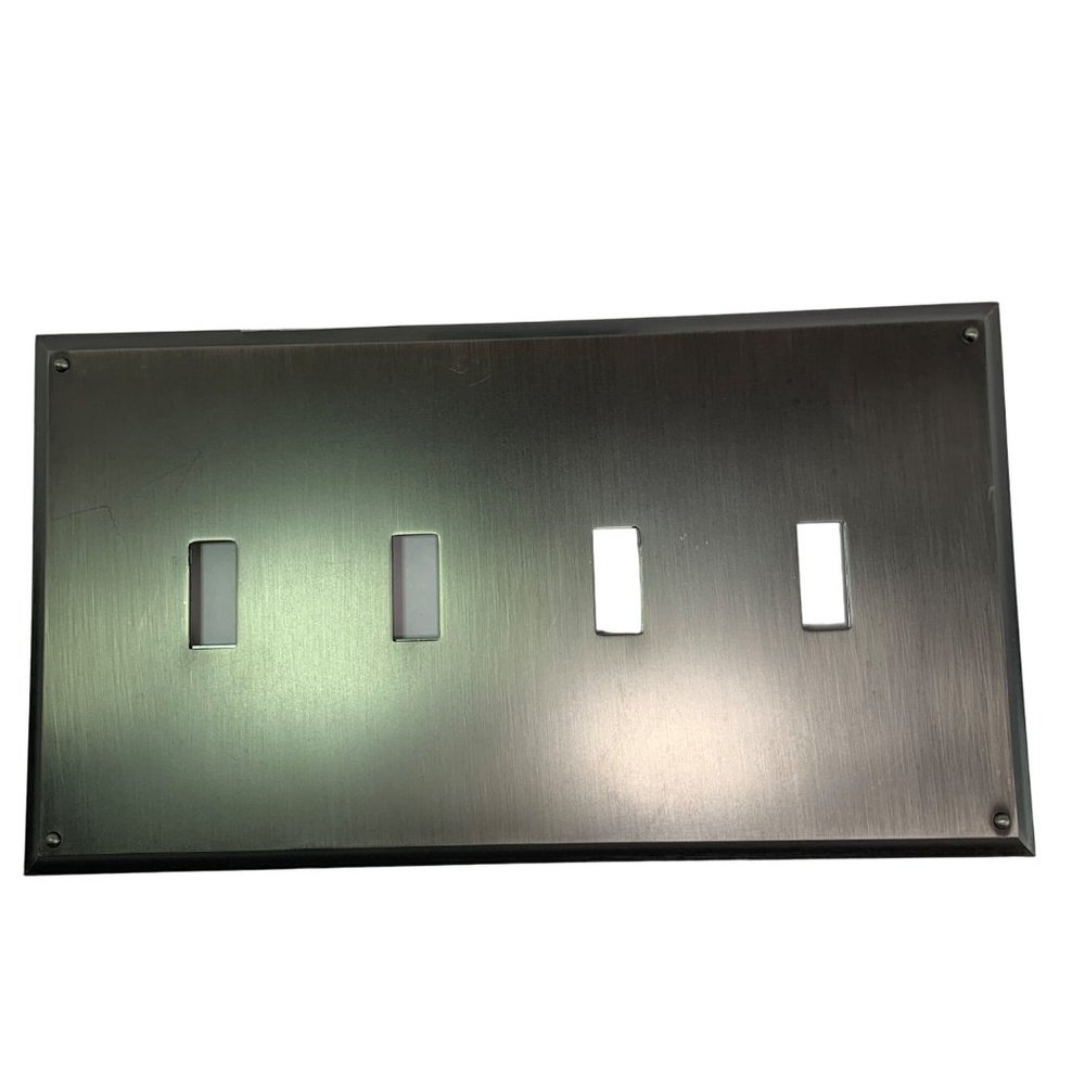 Liberty Hardware Quad Switch Wall Plate Heirloom Silver Finish 8.75 X 5 NOS